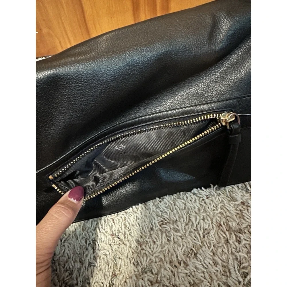Lauren Ralph Lauren 877FLP Black Leather Messenger Shoulder Bag  Early 2000s NEW